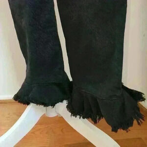 PINKO Frayed Bottom Hem Boyfriend Jeans Distressed Trim Slim Straight Leg